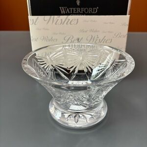 Waterford Crystal "Best Wishes" Bowl 6" Original Box Butterfly Szech Rep. 2000